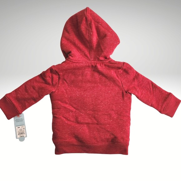 Unisex Red Sherpa Lined Zip-Up Hoodie Jacket - Cat & Jack Red 18M New with Tags - Picture 2 of 9